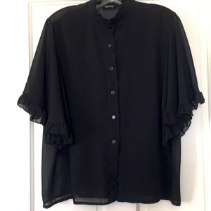 Boohoo Ruffle Sleeve Blouse